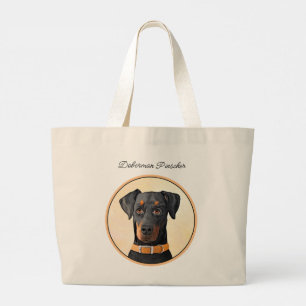 Doberman Pinscher beskärde målning originaltecknin Jumbo Tygkasse