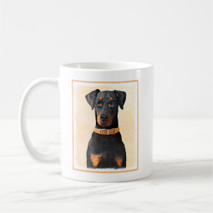 Doberman Pinscher beskärde målning originaltecknin Kaffemugg