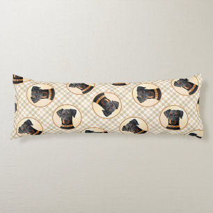 Doberman Pinscher beskärde målning originaltecknin Kroppskudde