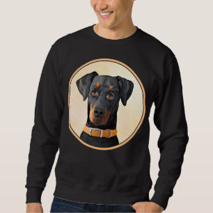Doberman Pinscher beskärde målning originaltecknin Lång Ärmad Tröja