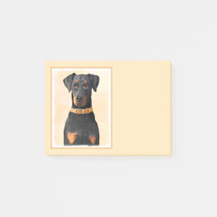Doberman Pinscher beskärde målning originaltecknin Post-it Block