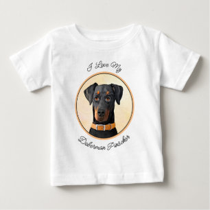 Doberman Pinscher beskärde målning originaltecknin T Shirt