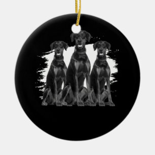 Doberman Pinscher Black Hundägare Pet Animal Lover Julgransprydnad Keramik