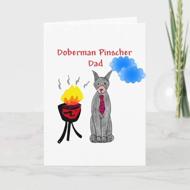 Doberman Pinscher Black - Pappa Card Kort (Framsida)