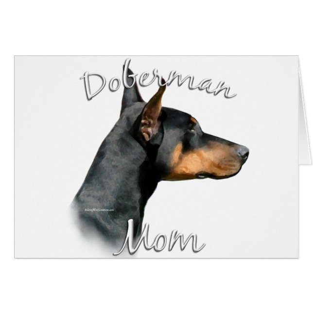 Doberman Pinscher (blk) Mamma 2 Hälsningskort (Framsidan Horizontal)