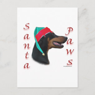 Doberman Pinscher (blk) Santa Tassar Helg Vykort