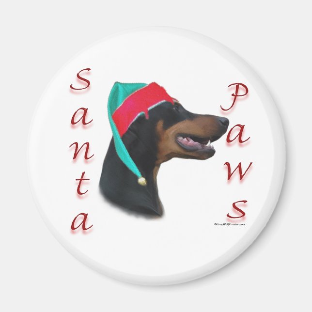 Doberman Pinscher (blk) Santa Tassar Magnet (Framsidan)