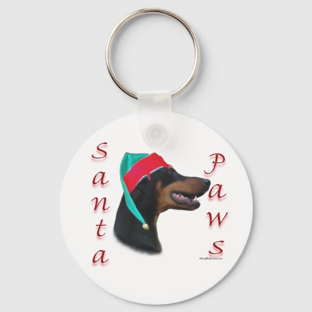 Doberman Pinscher (blk) Santa Tassar Nyckelring (Framsida)