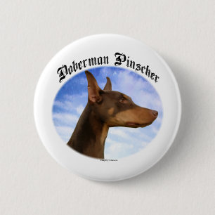 Doberman Pinscher Clouds - Button Knapp