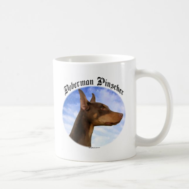 Doberman Pinscher Clouds Kaffemugg (Höger)