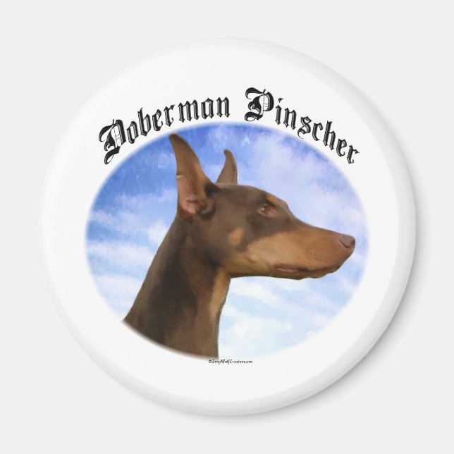 Doberman Pinscher Clouds - Magnet (Framsidan)