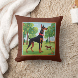 Doberman Pinscher Cute Soffa Kudde