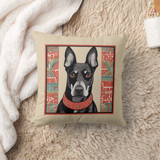 Doberman Pinscher Cute Soffa Kudde (Filt)