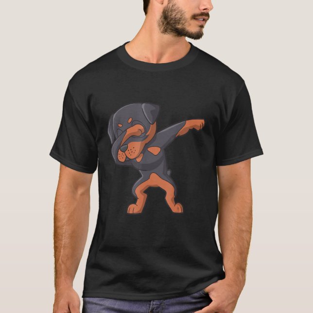 Doberman Pinscher Dabbing Puppy T Shirt (Framsida)