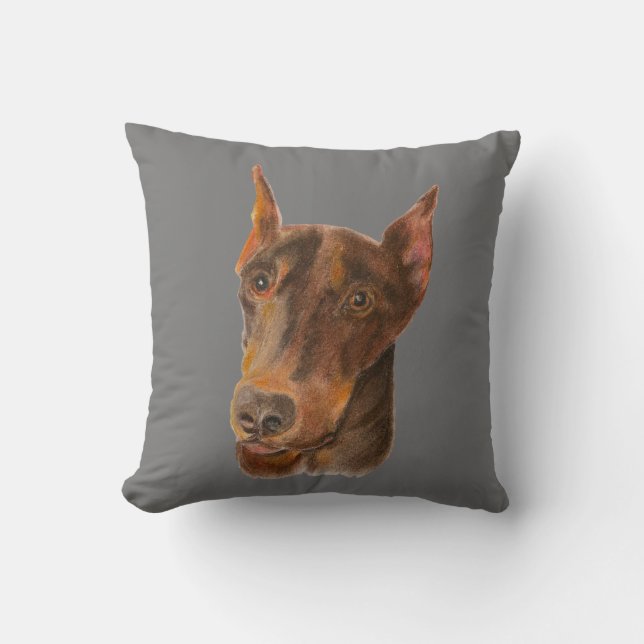 Doberman Pinscher Dekorativ kudde (Framsida)