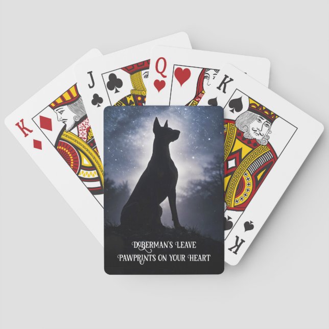 Doberman Pinscher Dobie-spel som spelas Casinokort (Baksidan)