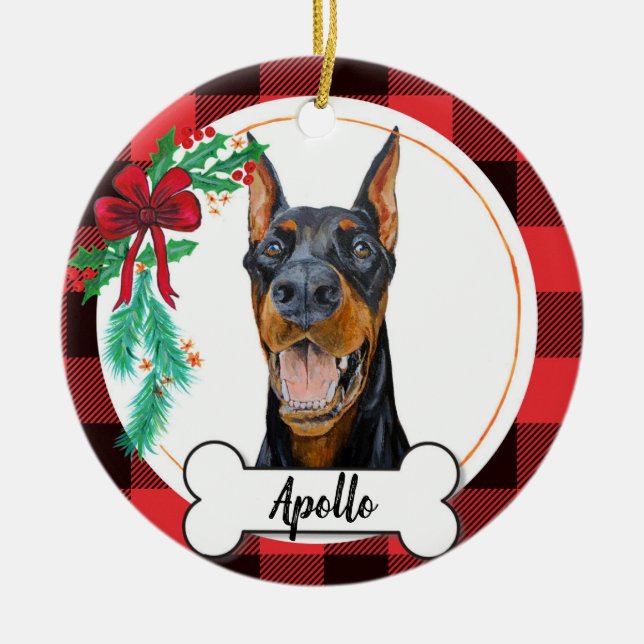 Doberman Pinscher Dog Ornament (Framsidan)