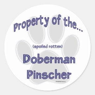 Doberman Pinscher Egendom Sticker Runt Klistermärke