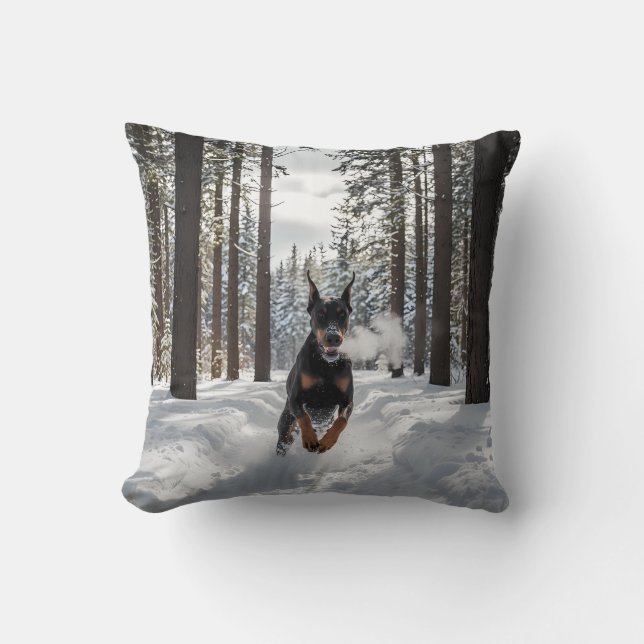 Doberman Pinscher Elegant Dekorativ kudde (Framsida)