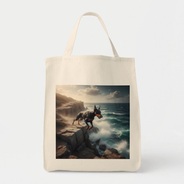 Doberman Pinscher Elegant Livsmedel Tote Bag Tygkasse (Framsidan)
