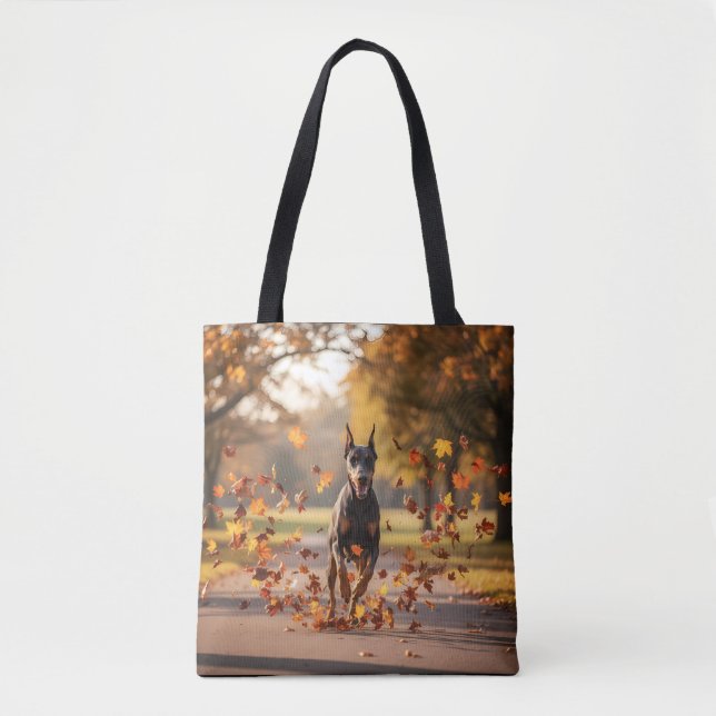 Doberman Pinscher Elegant Tote Bag Tygkasse (Framsida)