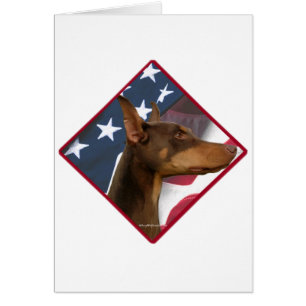 Doberman Pinscher Flagga 2 Hälsningskort