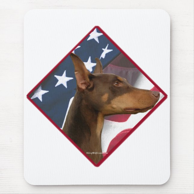 Doberman Pinscher Flagga 2 Musmatta (Framsidan)