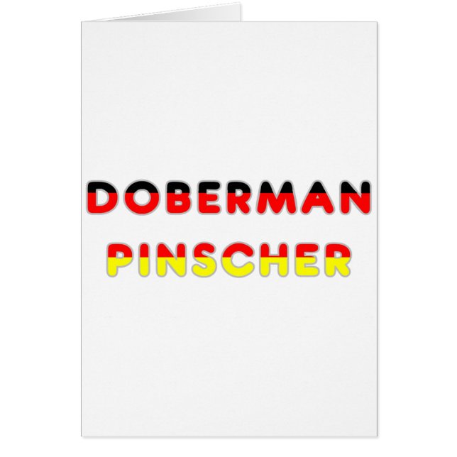 doberman pinscher flagga i namn hälsningskort (Framsidan)