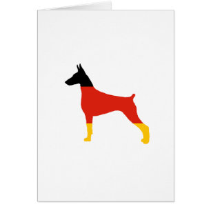 doberman pinscher flagga silhouette hälsningskort