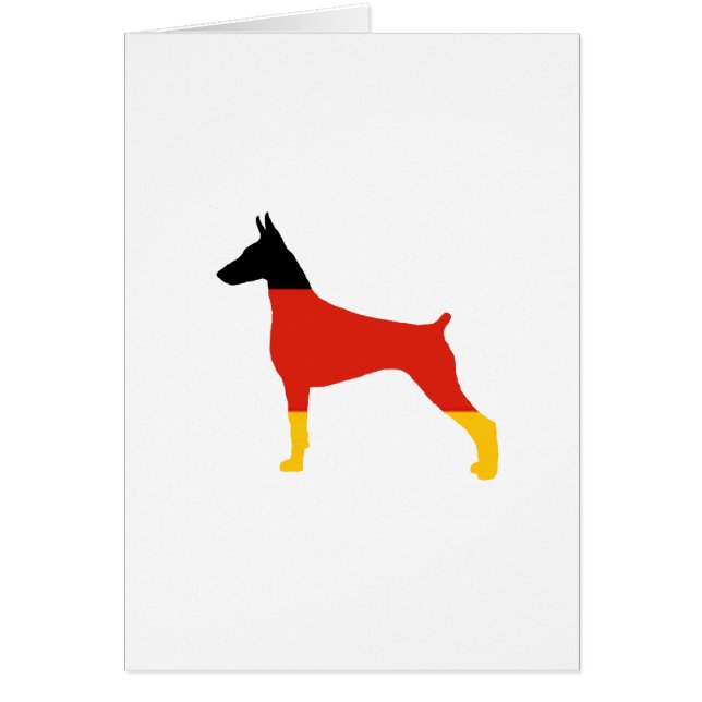 doberman pinscher flagga silhouette hälsningskort (Framsidan)