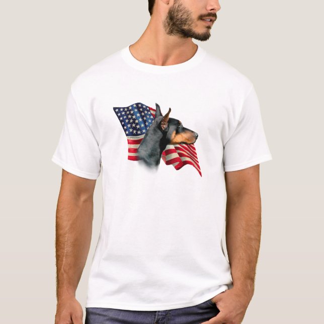 Doberman Pinscher Flagga Tröja (Framsida)