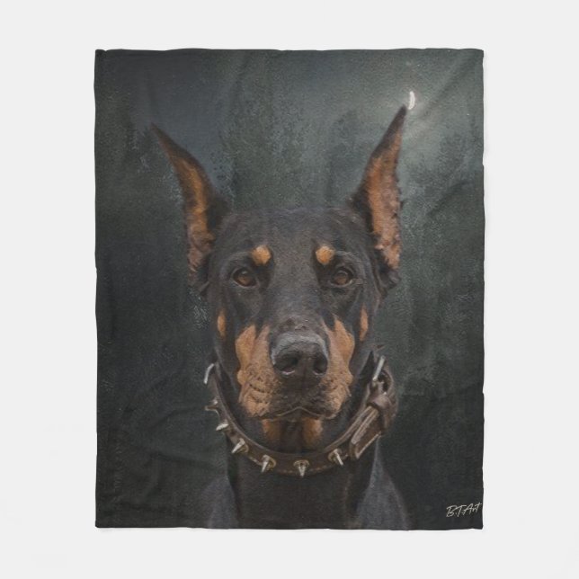Doberman Pinscher Fleecefilt (Framsidan)