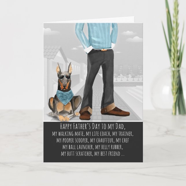 Doberman Pinscher från Hund Funny Kort (Framsida)