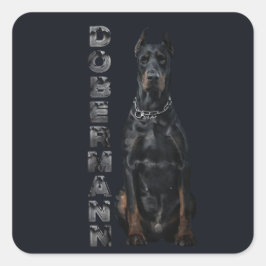 Doberman Pinscher Fyrkantigt Klistermärke