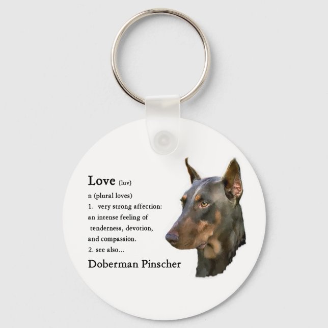 Doberman Pinscher Gifts Nyckelring (Framsida)