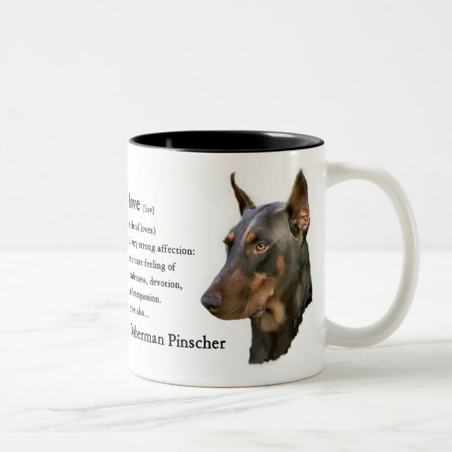 Doberman Pinscher Gifts Två-Tonad Mugg (Höger)