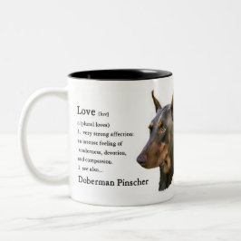 Doberman Pinscher Gifts Två-Tonad Mugg