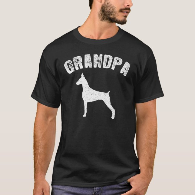 Doberman Pinscher Grandpa Matching Family T Shirt (Framsida)