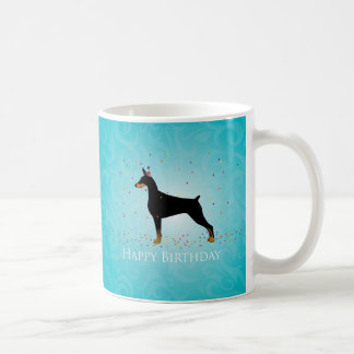 Doberman Pinscher Grattis på födelsedagen Design Kaffemugg