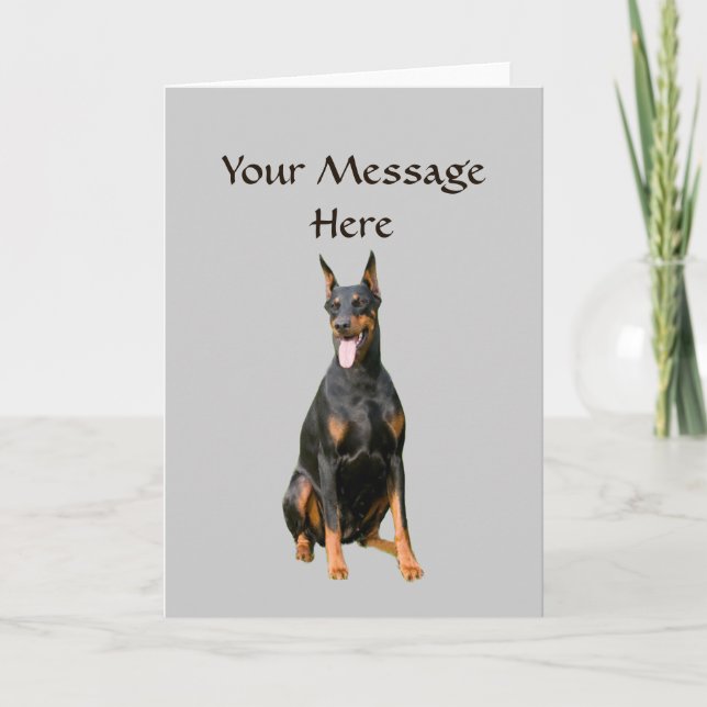 Doberman Pinscher Greeting Card Helgkort (Framsida)