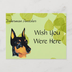 Doberman Pinscher ~ Grönt Löv Design Vykort