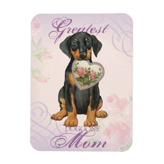 Doberman Pinscher Heart Mamma Magnet (Vertikal)