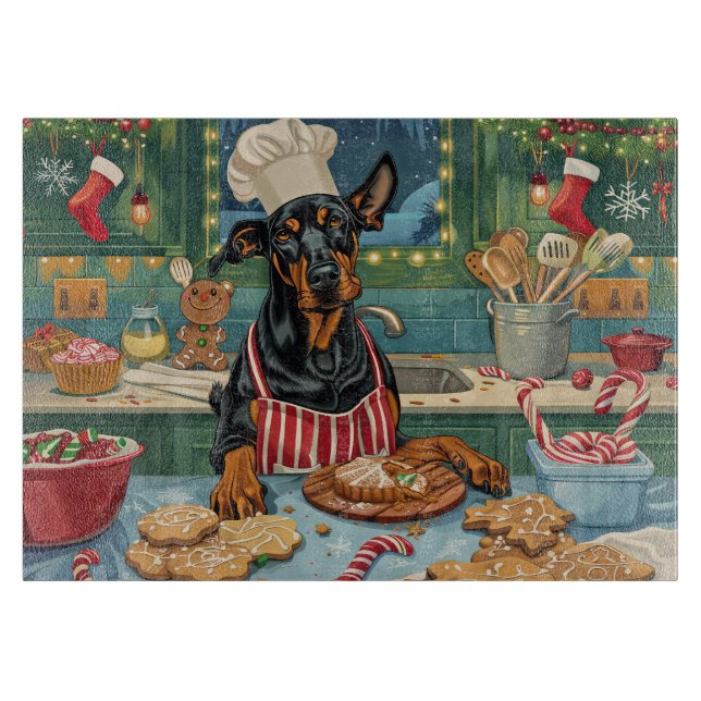 Doberman Pinscher Helgdag Baking Festive jul (Framsidan)