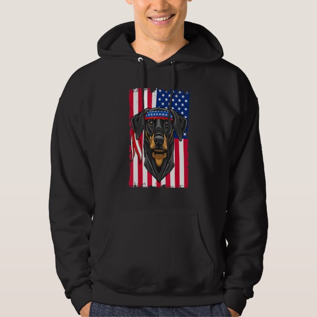 Doberman Pinscher Hund 1 Hoodie (Framsida)