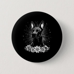 Doberman Pinscher Hund älskare Retro Stil Tattoo_1 Knapp