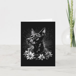 Doberman Pinscher Hund älskare Retro Stil Tattoo Kort