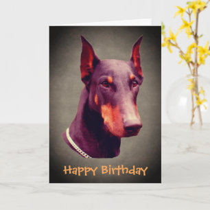Doberman Pinscher Hund Ansikte födelseattskort Kort