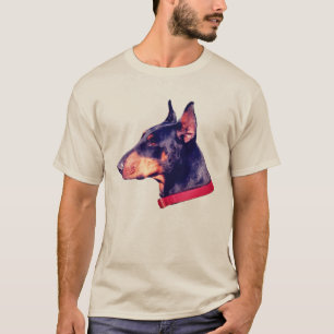 Doberman Pinscher Hund Ansikte T Shirt