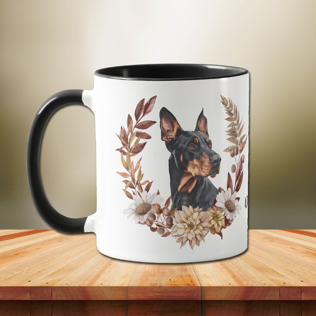 Doberman Pinscher Hund Autumn WAN Mugg (Skapare uppladdad)