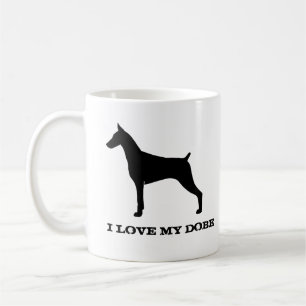Doberman Pinscher Hund aveln Silhouettes Anpassnin Kaffemugg